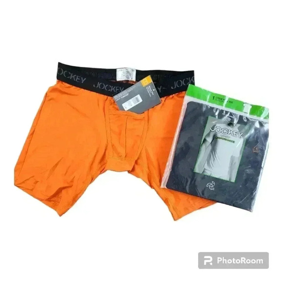 Jockey Sport midway brief & crew neck t-shirt bundle orange/ black NWT S… - Picture 1 of 7